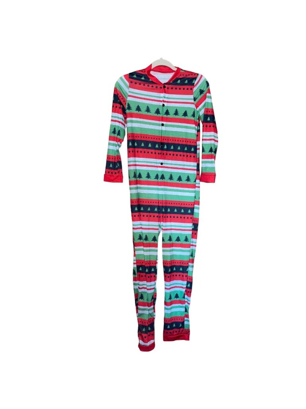 Christmas Pajamas Union Suit "Special Delivery" Trees Stripes Size 12T